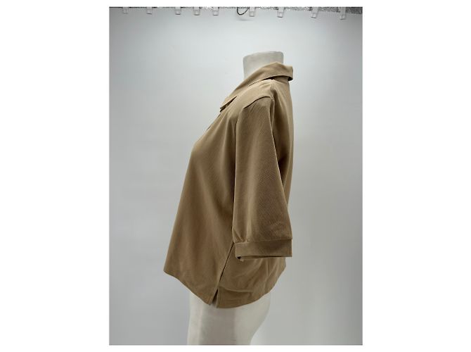 Autre Marque Polo camel con hombreras de algodón Camello - vista 4