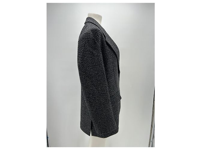 Autre Marque Blazer de lana y cachemira a cuadros Gris - vista 3
