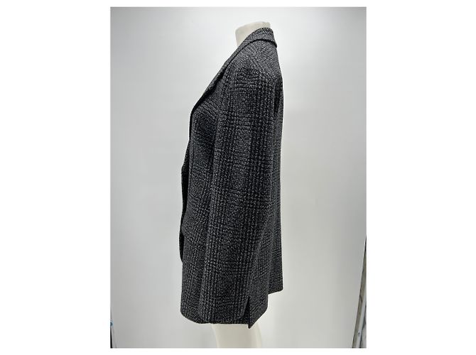 Autre Marque Blazer de lana y cachemira a cuadros Gris - vista 4