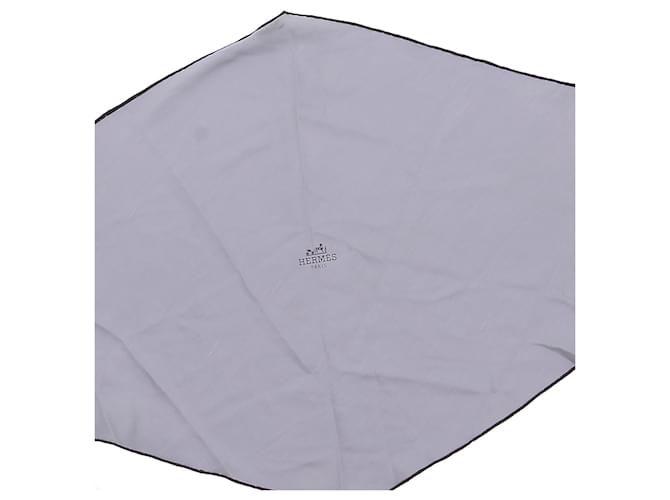Hermès Stola in seta grigia Grigio - vista 3