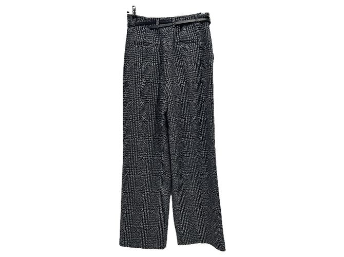 Autre Marque Calça xadrez de cashmere e lã Cinza antracite - vista 2
