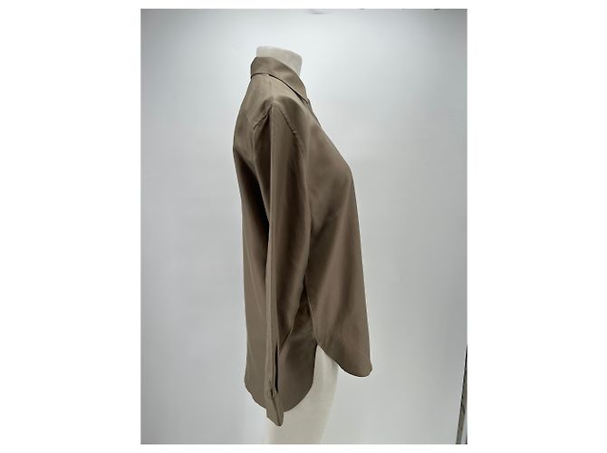 Autre Marque Camisa de seda P.JOHNSON caqui - vista 3