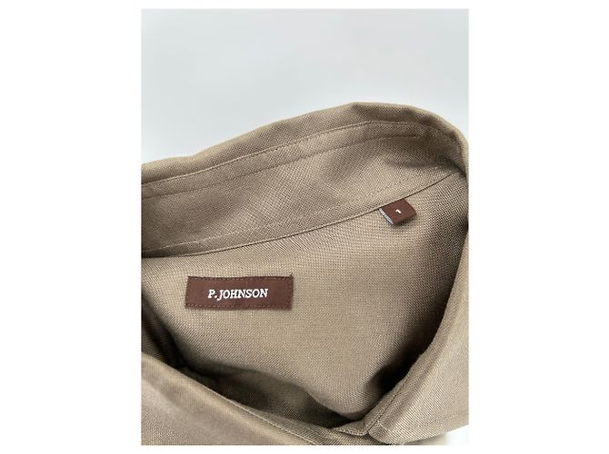 Autre Marque Camisa de seda P.JOHNSON caqui - vista 5