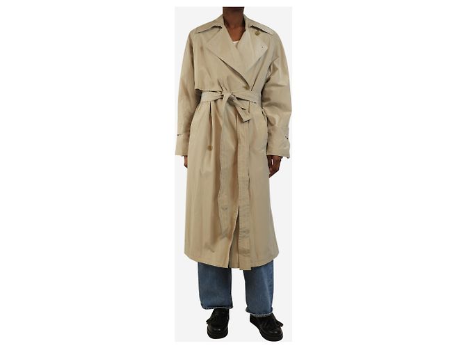 Acne Trench in nylon neutro con cintura - taglia UK 4 - vista 3