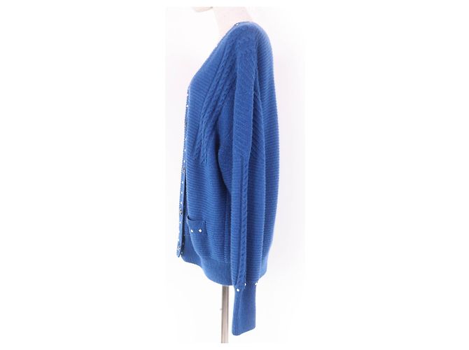Timeless Chanel COCO Strickjacke mit Knöpfen Blau - Ansicht 2