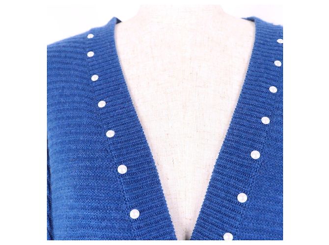 Timeless Chanel COCO Strickjacke mit Knöpfen Blau - Ansicht 4
