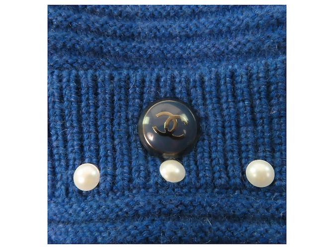 Timeless Chanel COCO Strickjacke mit Knöpfen Blau - Ansicht 6