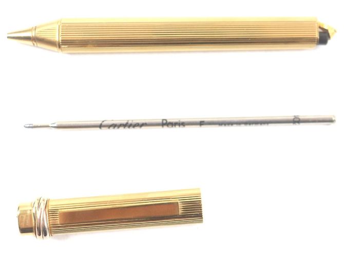 Cartier Trinity Stripe Pattern Ballpoint Pen Golden - view 3