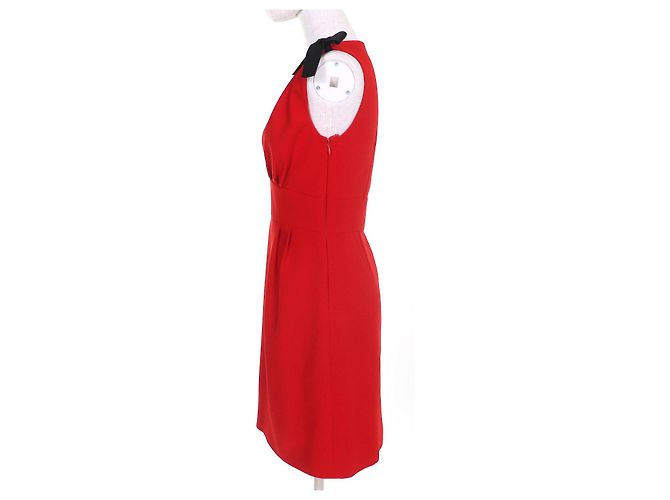 Miu Miu MIUMIU Cady Kleid Schwarz Rot - Ansicht 2