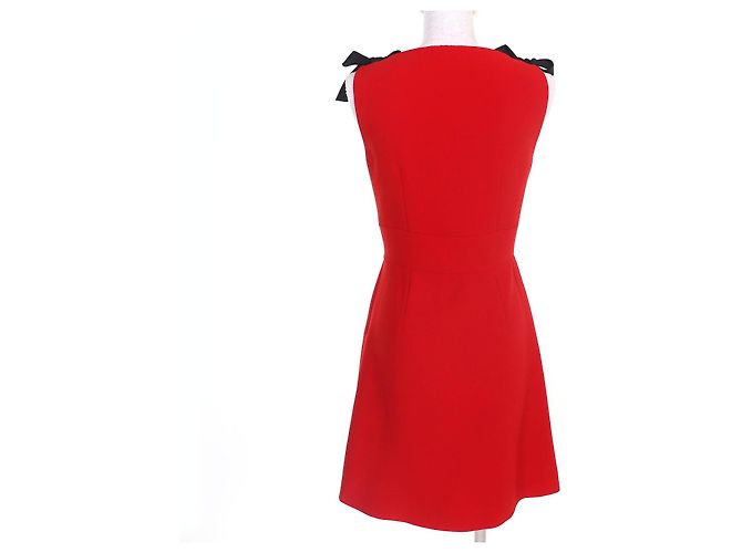 Miu Miu MIUMIU Cady Kleid Schwarz Rot - Ansicht 3