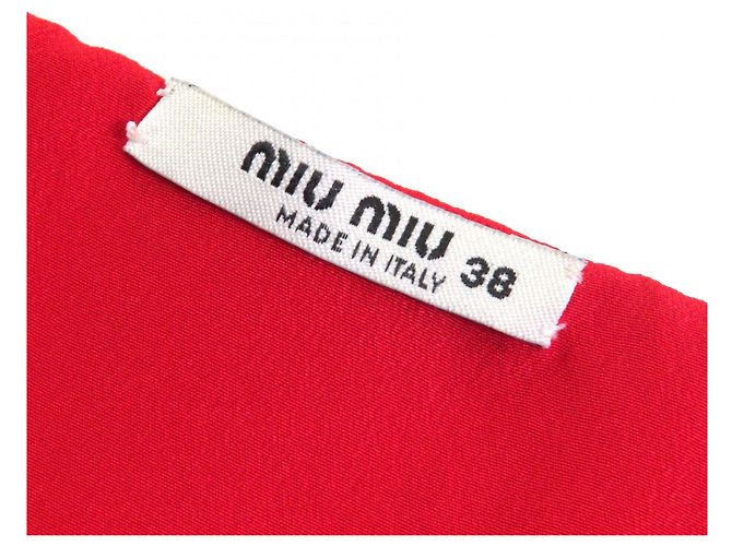 Miu Miu MIUMIU Cady Kleid Schwarz Rot - Ansicht 6
