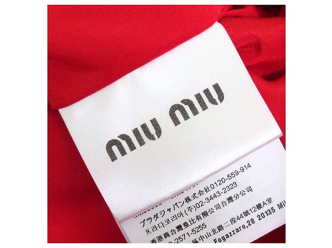 Miu Miu MIUMIU Cady Kleid Schwarz Rot - Ansicht 7