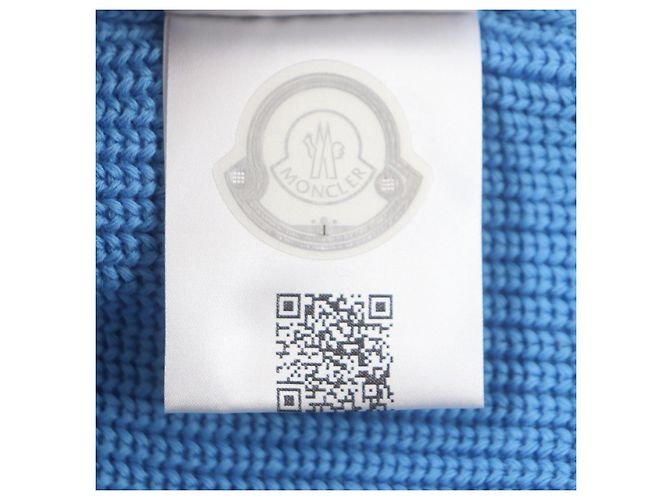 Moncler Strickmütze Baumwollstrickmütze Blau - Ansicht 11