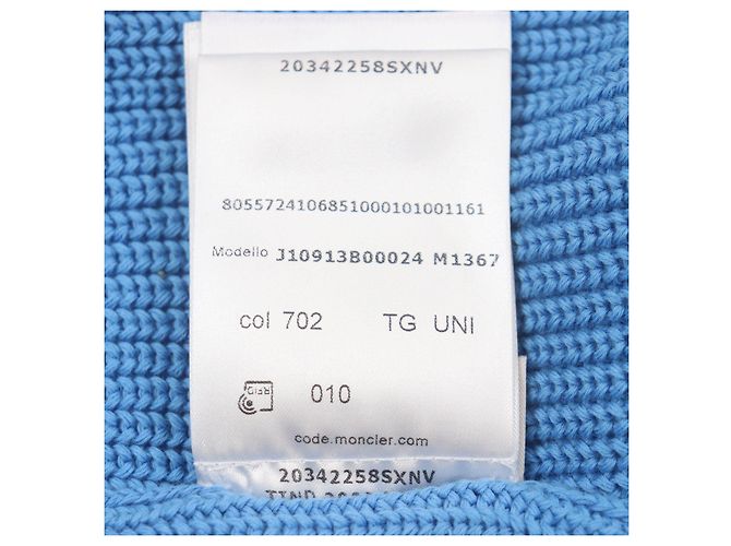 Moncler Strickmütze Baumwollstrickmütze Blau - Ansicht 12