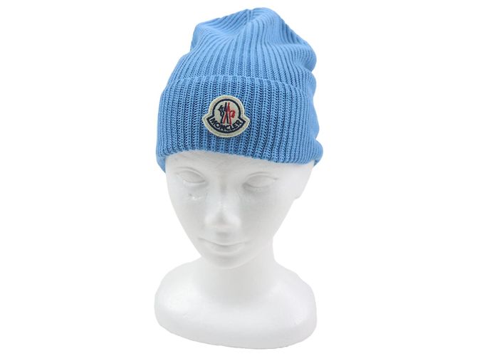 Moncler Strickmütze Baumwollstrickmütze Blau - Ansicht 2