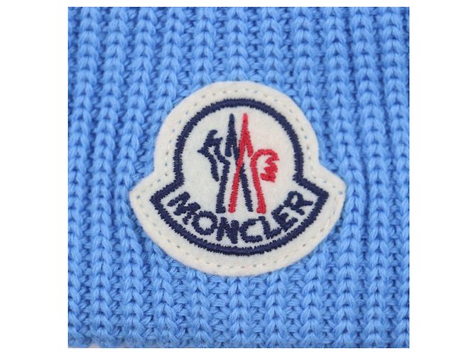 Moncler Strickmütze Baumwollstrickmütze Blau - Ansicht 7