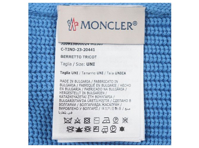 Moncler Strickmütze Baumwollstrickmütze Blau - Ansicht 8