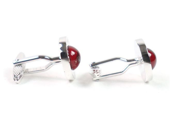 Alfred Dunhill Gemelli rotondi Dunhill in argento Rosso - vista 6