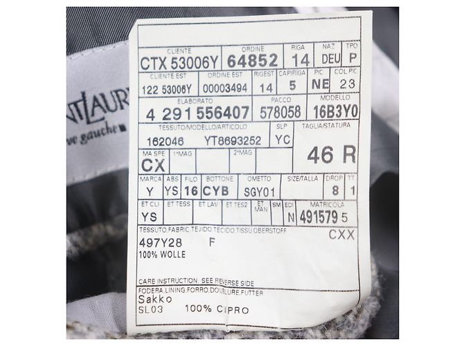 Chaqueta de lana Yves Saint Laurent rive gauche Castaño - vista 9