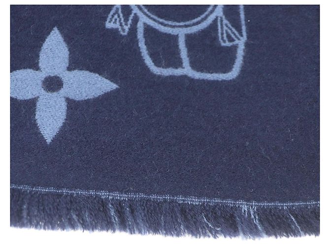 Sciarpa in lana Vivienne Monogram Louis Vuitton Blu Blu navy - vista 5