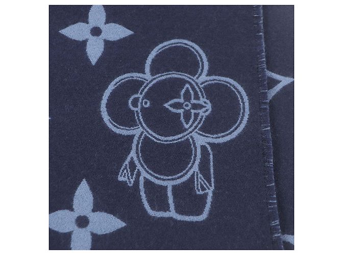 Sciarpa in lana Vivienne Monogram Louis Vuitton Blu Blu navy - vista 6