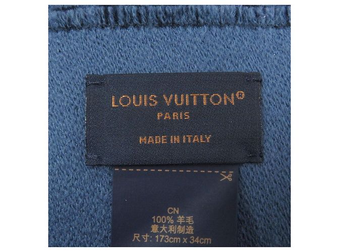 Sciarpa in lana Vivienne Monogram Louis Vuitton Blu Blu navy - vista 7