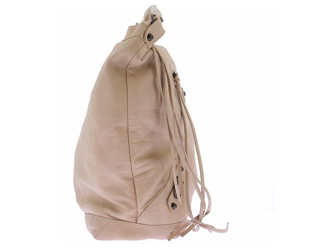 Borsa Balenciaga Day beige in pelle - vista 3