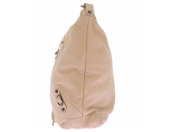 Borsa Balenciaga Day beige in pelle - vista 4