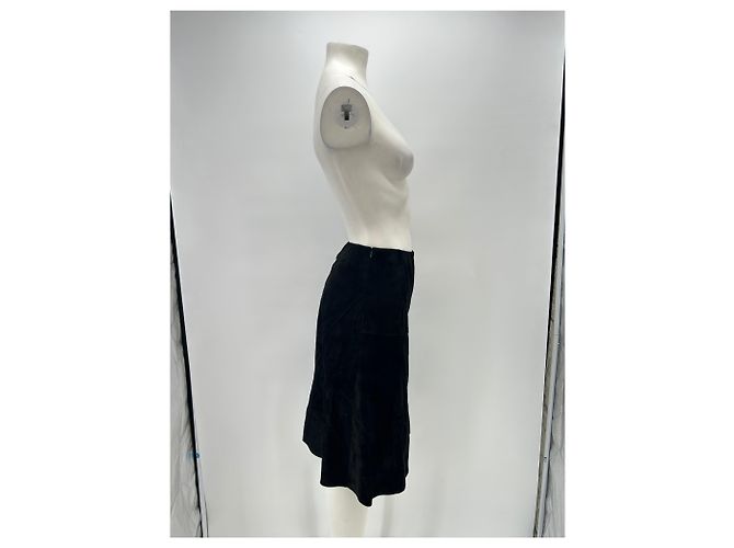 Autre Marque Falda de ante negra Negro - vista 3
