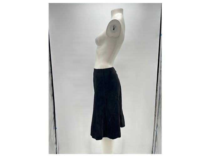 Autre Marque Falda de ante negra Negro - vista 4