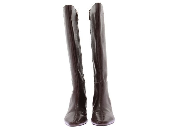 Autre Marque Botas marrones de cuero Castaño - vista 4