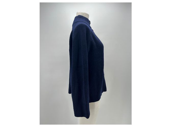 Eric Bompard Marinefarbener Cashmere-Cardigan Marineblau - Ansicht 3