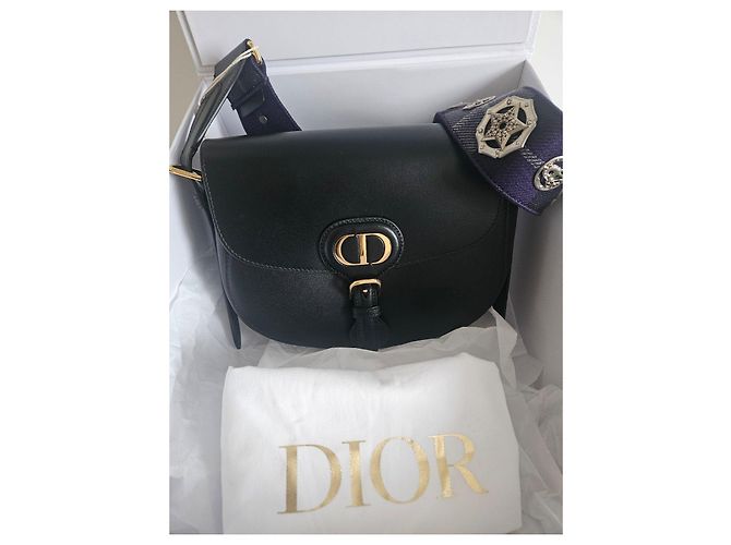 Borsa Bobby media in pelle nera Christian Dior con tracolla decorata Nero - vista 13