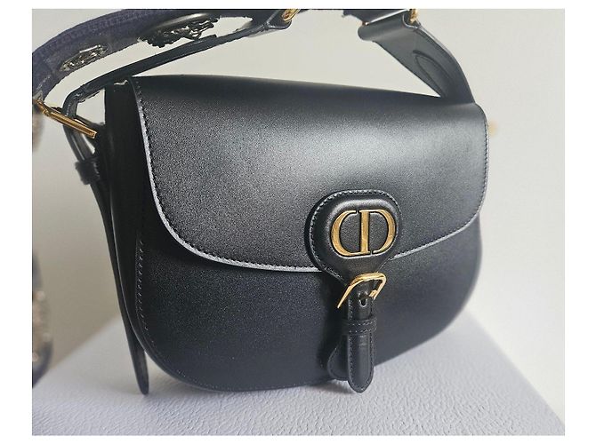 Borsa Bobby media in pelle nera Christian Dior con tracolla decorata Nero - vista 2