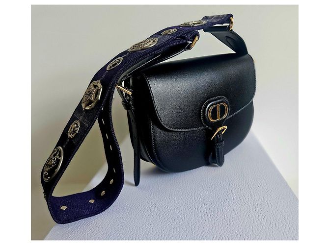 Borsa Bobby media in pelle nera Christian Dior con tracolla decorata Nero - vista 4