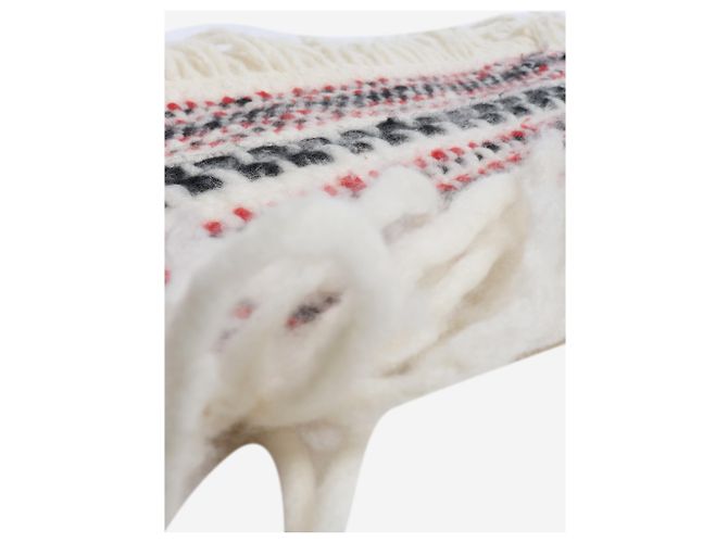 Gabriela Hearst Sciarpa con frange color crema Crudo - vista 4