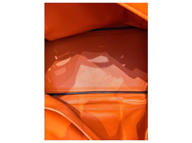 Hermès Birkin 35 in pelle Togo arancione - vista 11