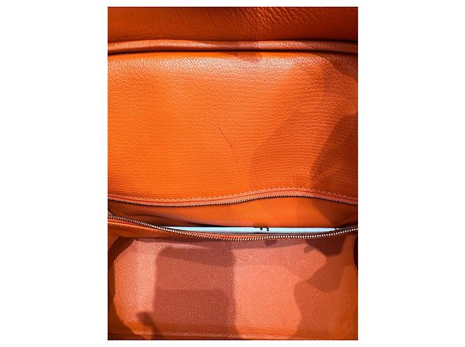 Hermès Birkin 35 in pelle Togo arancione - vista 12