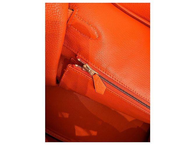 Hermès Birkin 35 in pelle Togo arancione - vista 13