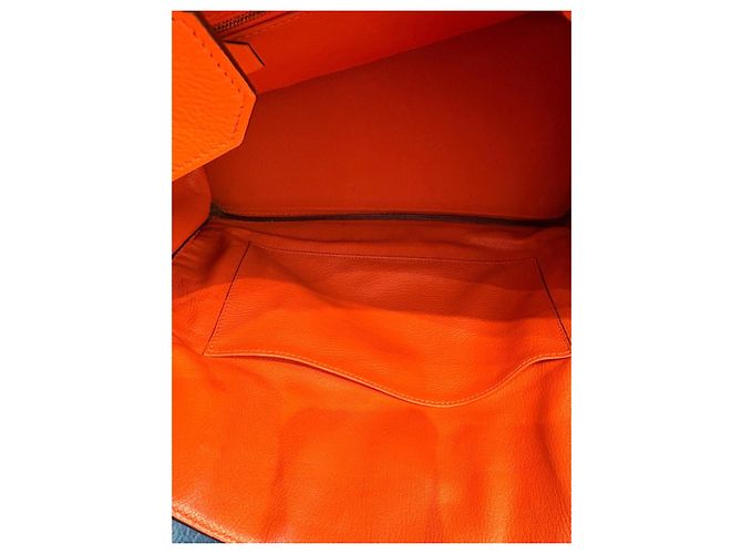 Hermès Birkin 35 in pelle Togo arancione - vista 14