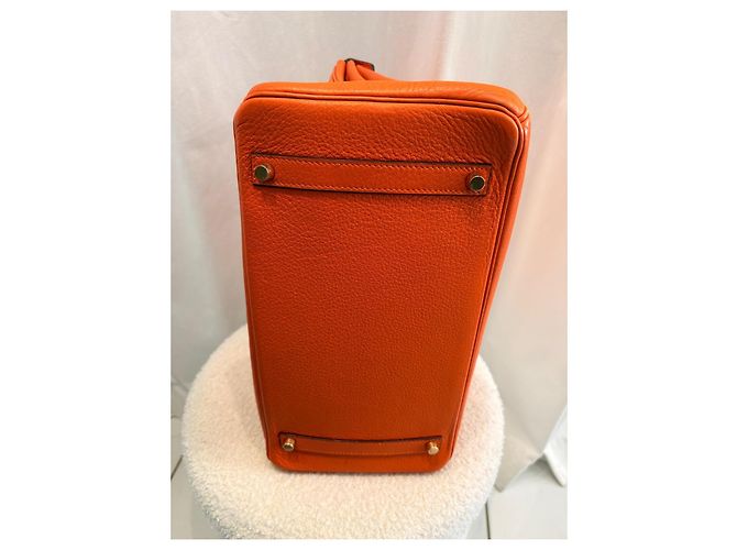 Hermès Birkin 35 in pelle Togo arancione - vista 5