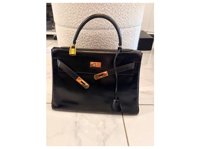 Borsa Hermès Kelly 32 in pelle box nera Nero - vista 16