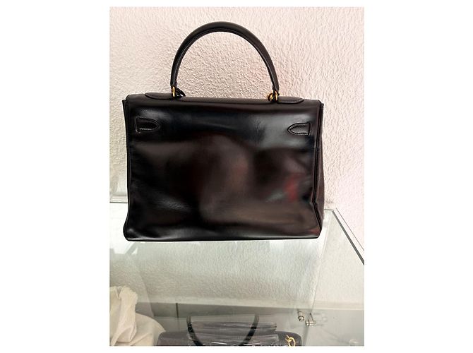 Borsa Hermès Kelly 32 in pelle box nera Nero - vista 2