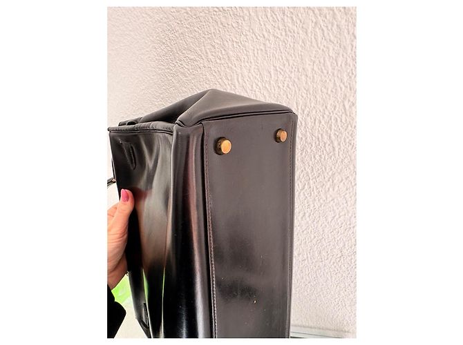 Borsa Hermès Kelly 32 in pelle box nera Nero - vista 3