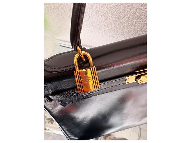 Borsa Hermès Kelly 32 in pelle box nera Nero - vista 5