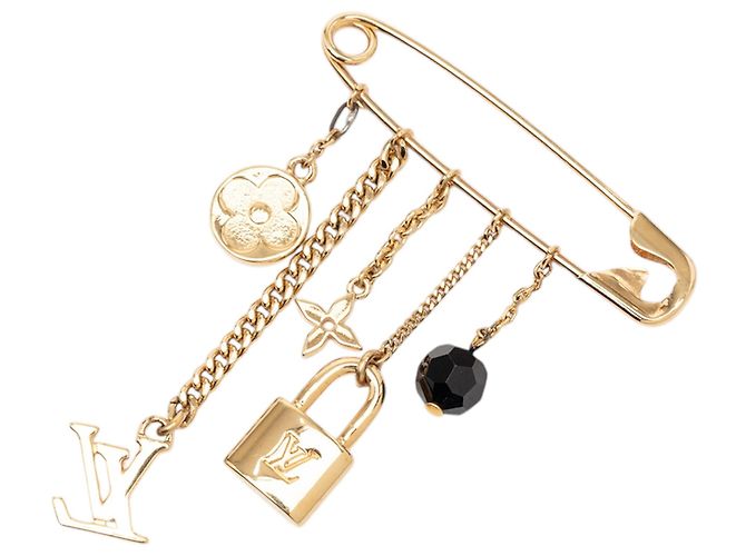Spilla a spillo di sicurezza in monogramma placcato oro Louis Vuitton D'oro - vista 2