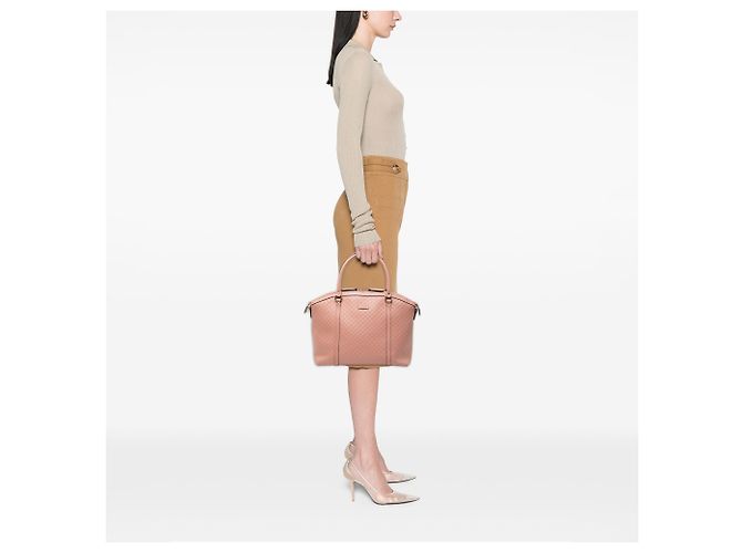 Borsa a mano grande microguccissima rosa di Gucci - vista 7
