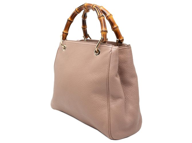 Bamboo Borsa shopper piccola in pelle di vitello marrone Gucci con bambù Carne - vista 2