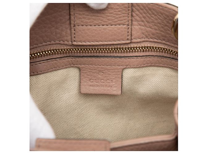 Bamboo Borsa shopper piccola in pelle di vitello marrone Gucci con bambù Carne - vista 5