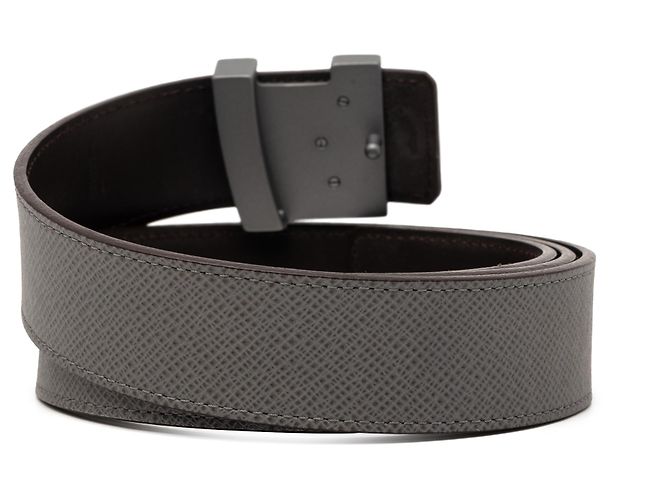Cintura Initiales Taiga Grigia Louis Vuitton Marrone - vista 3